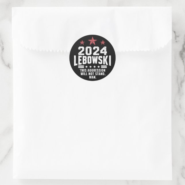 Sticker Rond Vote politique amusant de Lebowski élection 2024 (Sac)