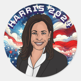 Sticker Rond Vote pour Kamala Harris 2024