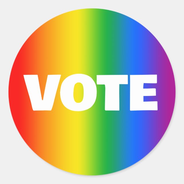 Sticker Rond Vote pour les droits LGBTQ+ (Devant)
