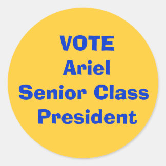 Sticker Rond VOTE Président de classe supérieure Ariel