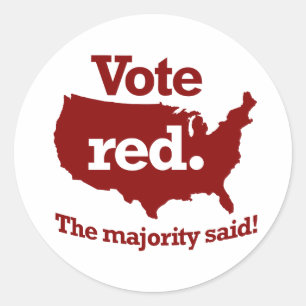 Sticker Rond Vote Red