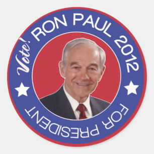 Sticker Rond Vote Ron Paul 2012 Républicain