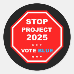 Sticker Rond Vote Save Democracy Stop Project 2025