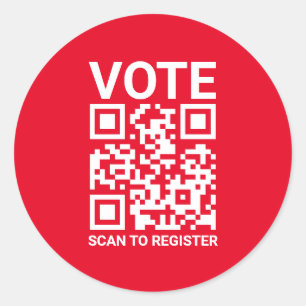 Sticker Rond Vote Scan QR Code pour enregistrer du texte person