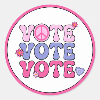 Sticker Rond Vote Super rétro