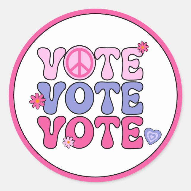 Sticker Rond Vote Super rétro (Devant)