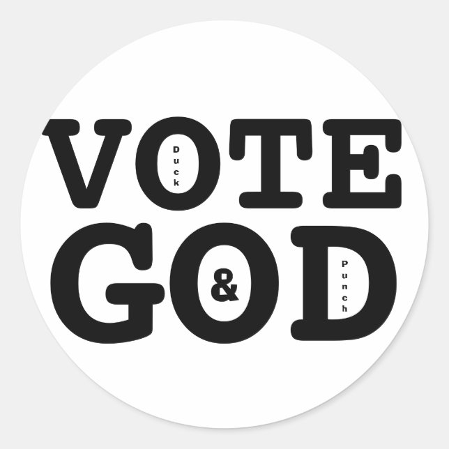 STICKER ROND VOTER DIEU (Devant)