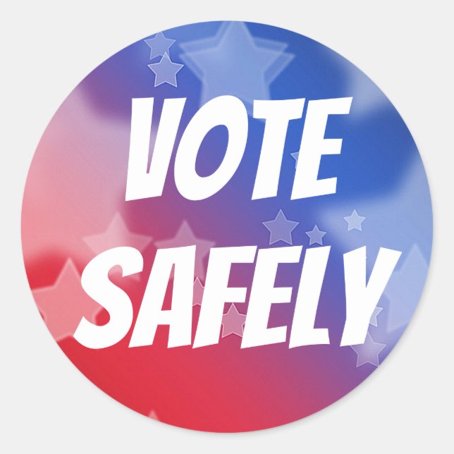 Sticker Rond Voter en toute sécurité (Devant)