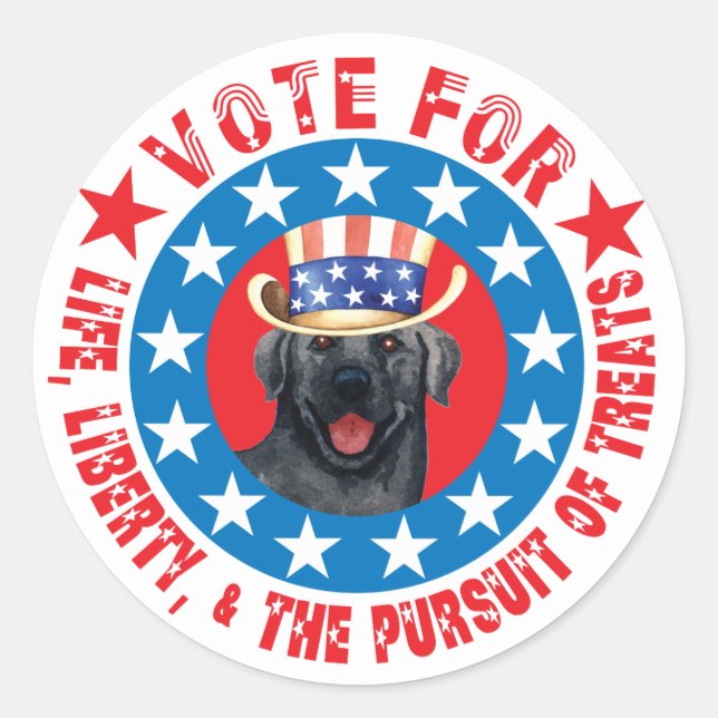 Sticker Rond Voter pour Black Lab (Devant)