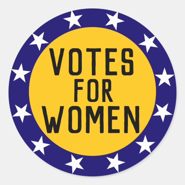 Sticker Rond Votes historiques pour le suffrage féminin 12 étoi (Devant)