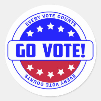 Sticker Rond "VOTEZ ! Chaque Vote Compte - Motivationnel