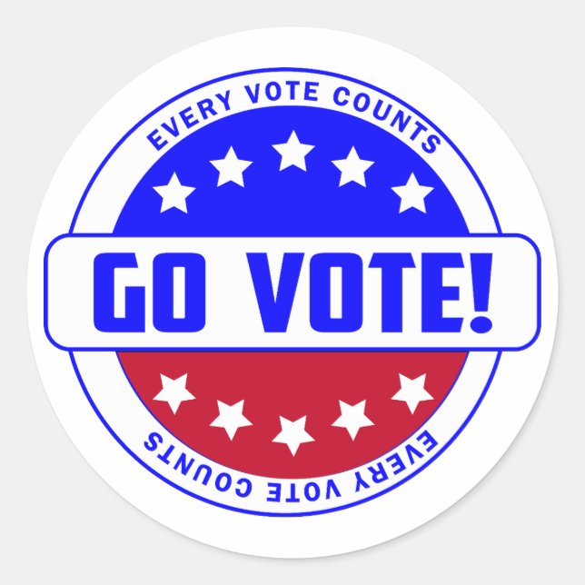 Sticker Rond "VOTEZ ! Chaque Vote Compte - Motivationnel (Devant)