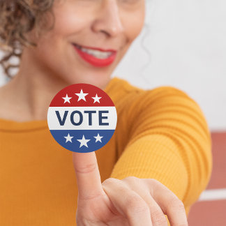 Sticker Rond Votez élection rouge et bleue