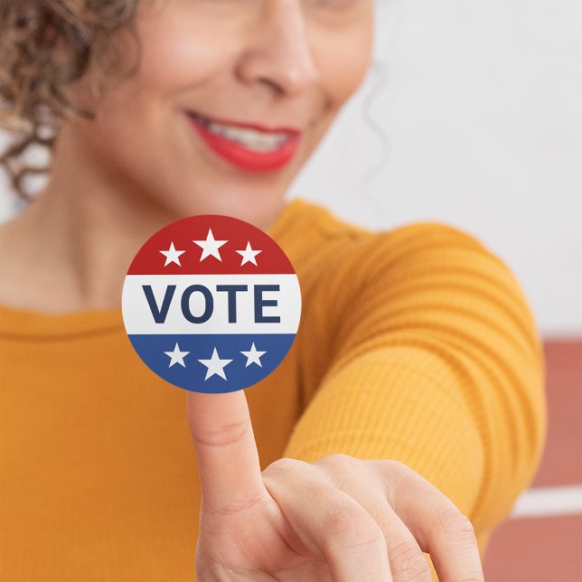 Sticker Rond Votez élection rouge et bleue (Créateur téléchargé)