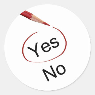 Sticker Rond Votez Oui, pas d'autocollants