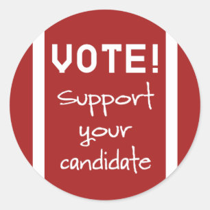 Sticker Rond Votez ! Soutenez votre candidat