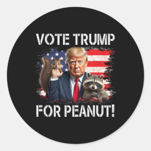 Sticker Rond Votez Trump Pour L'Arachide L'Écureuil 2