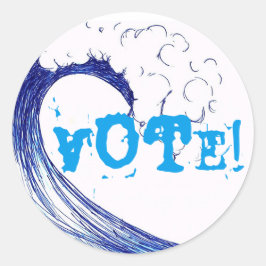 Sticker Rond Votez ! Vague bleue 2020