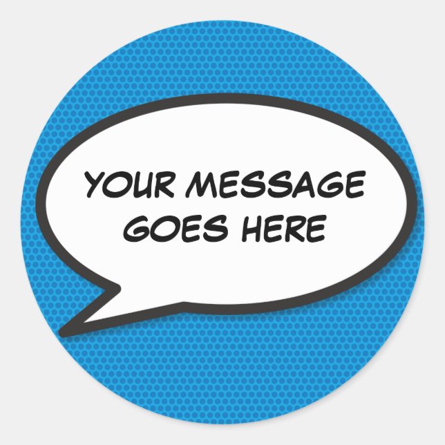 Sticker Rond Votre bulle de message amusante rétro bande dessin (Devant)