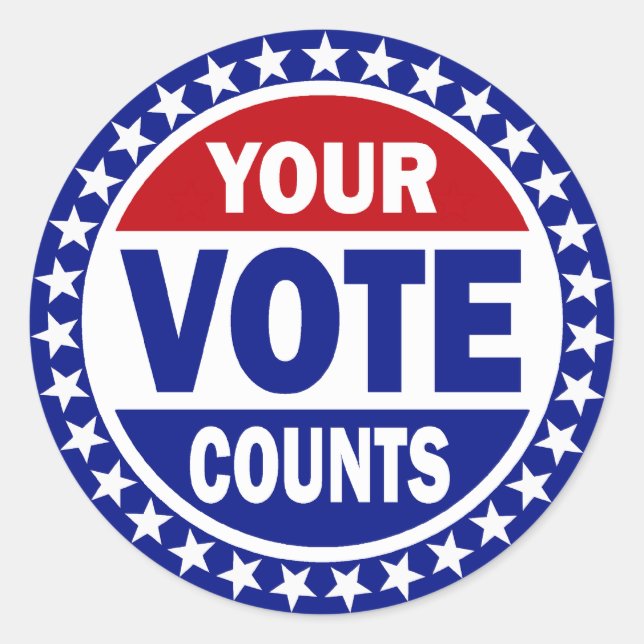 Sticker Rond Votre compte de vote (Devant)