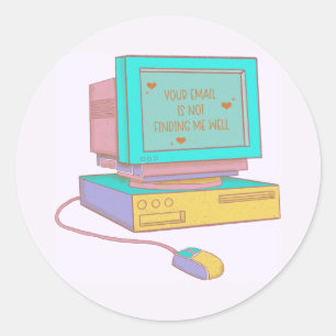 Sticker Rond Votre e-mail ne me trouve pas très drôle Rétro