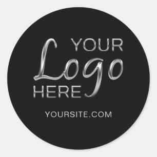 Sticker Rond Votre image de logo et texte noir