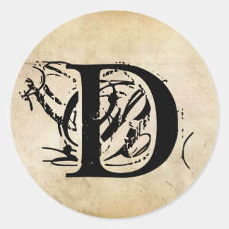 Sticker Rond Votre Lettre. Monogramme personnalisé. sensation v