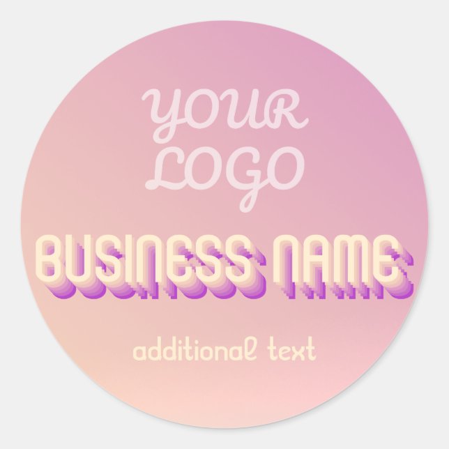 Sticker Rond Votre logo avec des couleurs de coucher de soleil  (Devant)