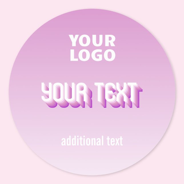 Sticker Rond Votre logo avec texte rétro-moderne modifiable (Créateur téléchargé)