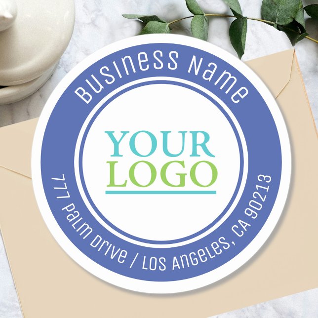 Sticker Rond Votre Logo, Bus. Nom Adresse ou tout texte, Med Bl (Créateur téléchargé)