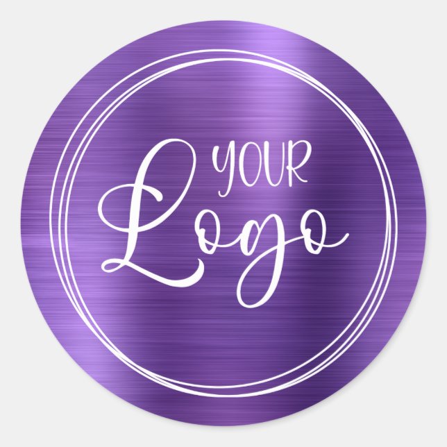 Sticker Rond Votre logo d'entreprise ici Améthyste métallique (Devant)