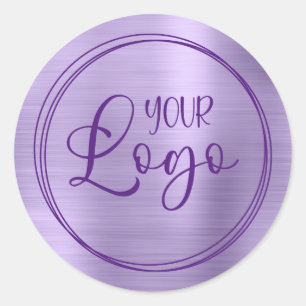 Sticker Rond Votre logo d'entreprise ici Métalisé Violet Pâle
