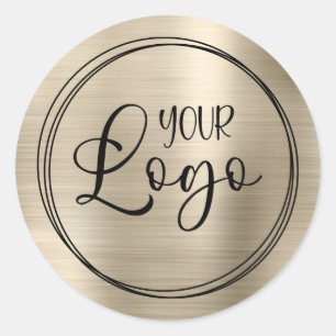 Sticker Rond Votre logo d'entreprise ici Métallic Or Clair