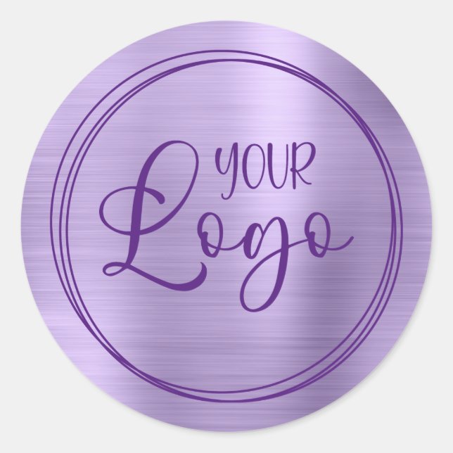 Sticker Rond Votre logo d'entreprise ici Metallic Pale Purple (Devant)