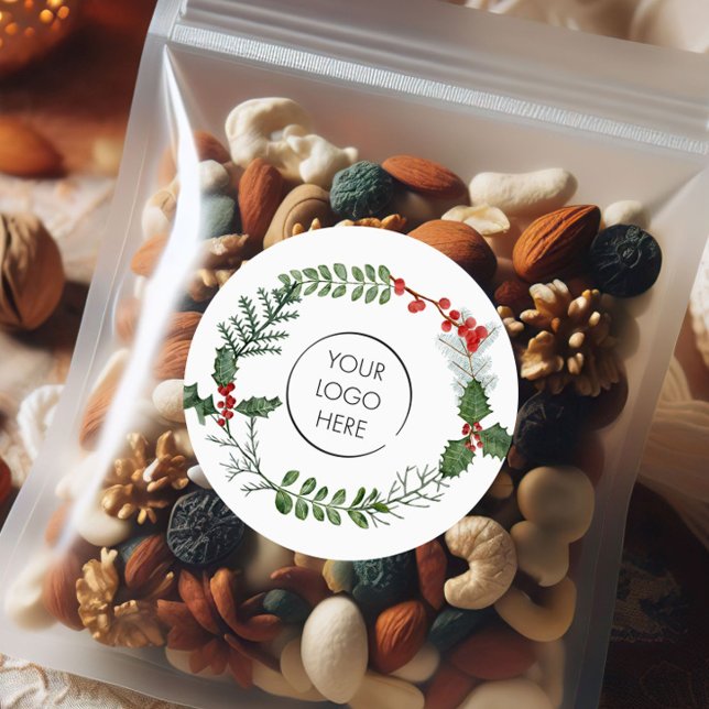 Sticker Rond Votre logo Entreprise Fête Personnalisée Noël (Créateur téléchargé)