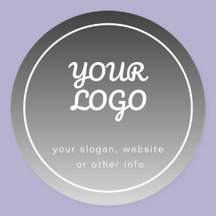 Sticker Rond Votre logo et texte Dégradé gris foncé