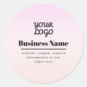 Sticker Rond Votre logo et texte Ombré rose et pêche