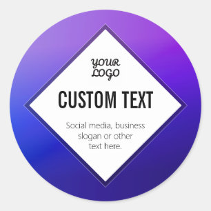 Sticker Rond Votre logo et texte personnalisable Ombre violet