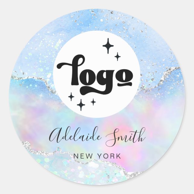Sticker Rond votre logo fausse parties scintillant (Devant)