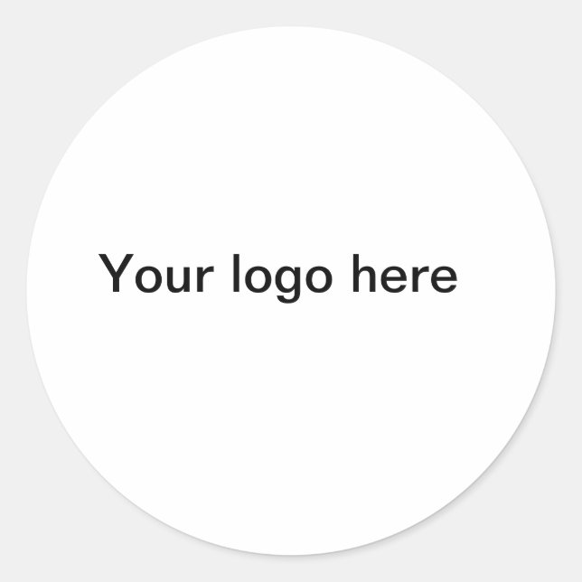 Sticker Rond Votre logo ici blanc simple (Devant)