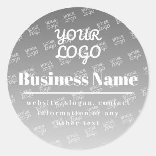 Sticker Rond Votre logo ici Carrelé Motif gris et blanc