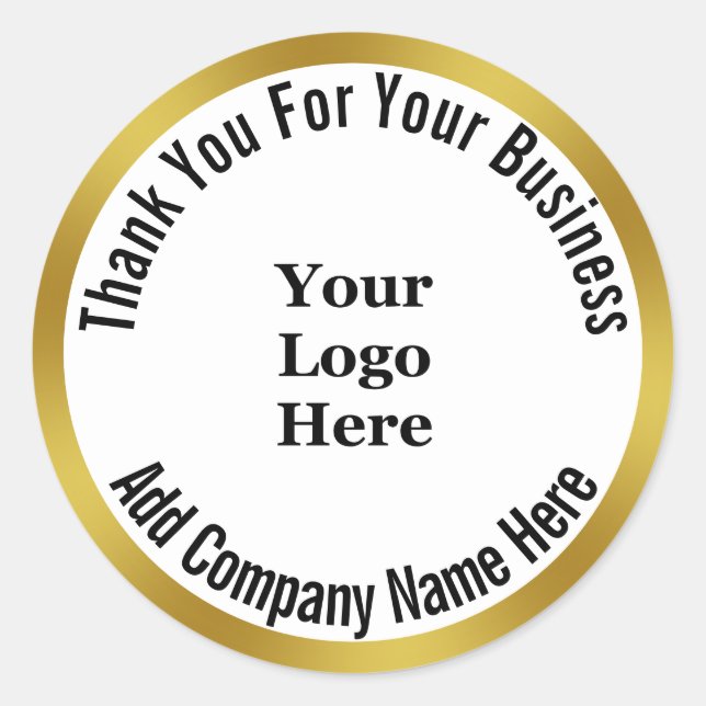 Sticker Rond Votre logo ici Merci (Devant)