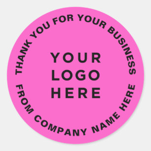 Sticker Rond Votre logo Merci simple et professionnel