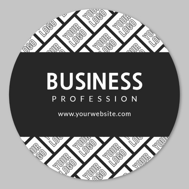 Sticker Rond Votre logo Motif et nom commercial modifiable (Créateur téléchargé)