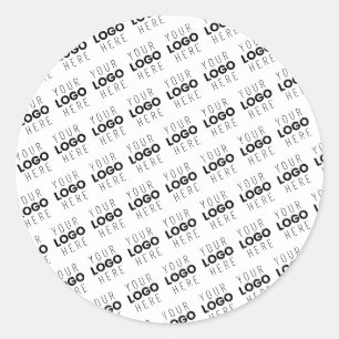 Sticker Rond Votre logo simple motif diagonal répétitif