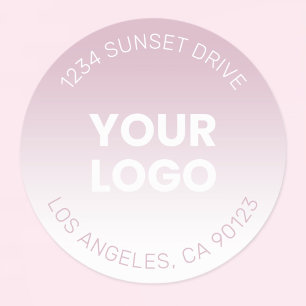 Sticker Rond Votre logo   Simple Ombré Lavande Poussiéreuse Mod