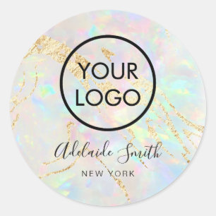 Sticker Rond votre logo sur l'autocollant opal classique rond