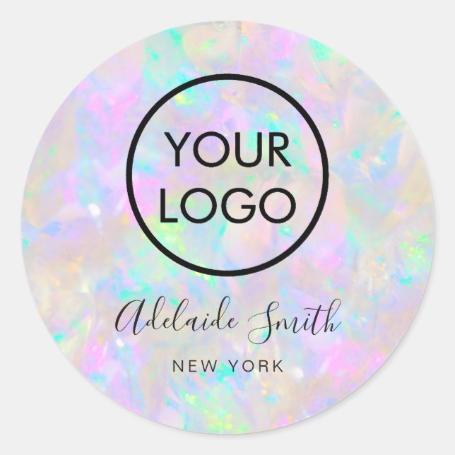Sticker Rond votre logo sur opal arrière - plan (Devant)