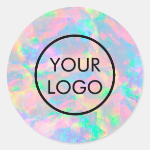 Sticker Rond votre logo sur pastel opal classique collant rond