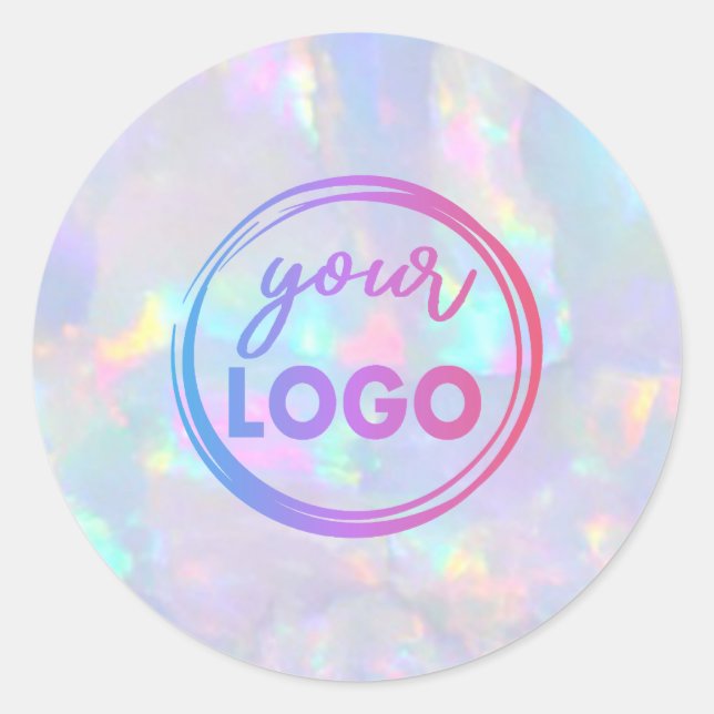 Sticker Rond votre logo sur pastel opal gemstone (Devant)